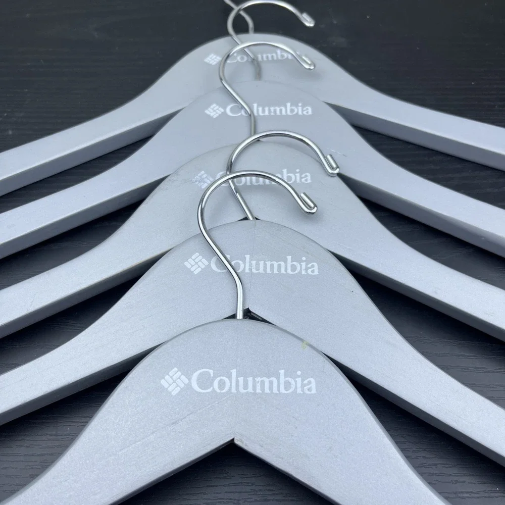 Columbia Sportswear Company Wooden Clothes Hangers Gray Set of 5